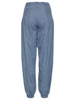 PULZ Jeans Damen Casual Hose PZJILL Elastische Taille in hellblau