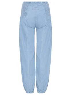 PULZ Jeans Damen Casual Hose PZJILL Elastische Taille in hellblau