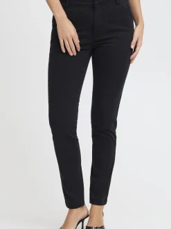 PULZ Jeans Damen Casual Hose PZBONNIE Normale Passform in schwarz