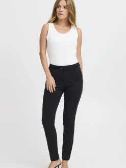 PULZ Jeans Damen Casual Hose PZBONNIE Normale Passform in schwarz