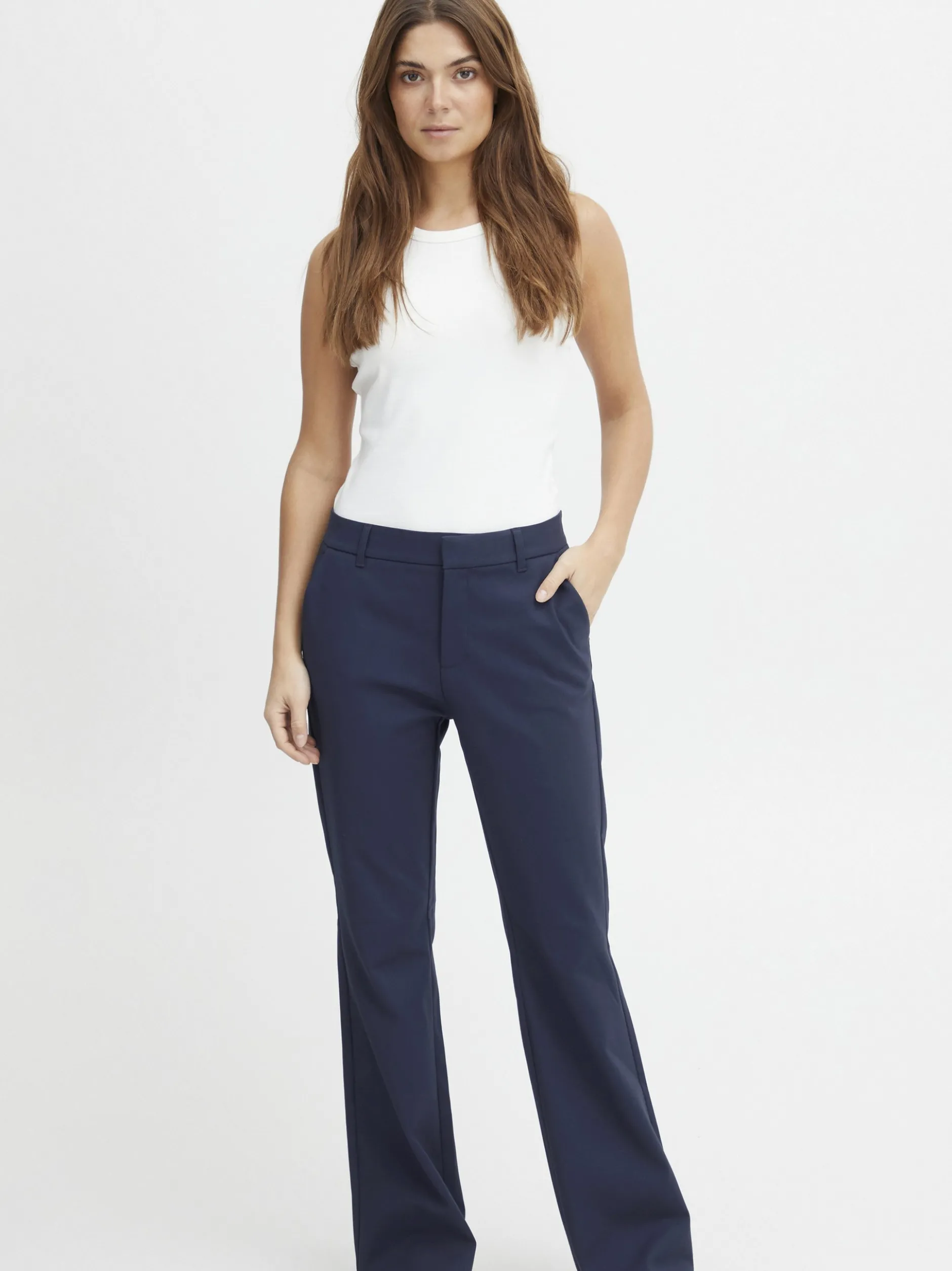 PULZ Jeans Damen Casual PZBINDY Hohe Taille in marine