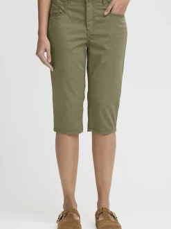 PULZ Jeans Damen Casual PZEVELYN Normale Passform in oliv