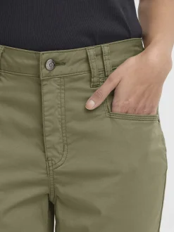 PULZ Jeans Damen Casual PZEVELYN Normale Passform in oliv