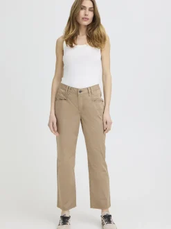 PULZ Jeans Damen Casual PZEVELYN Normale Passform in beige