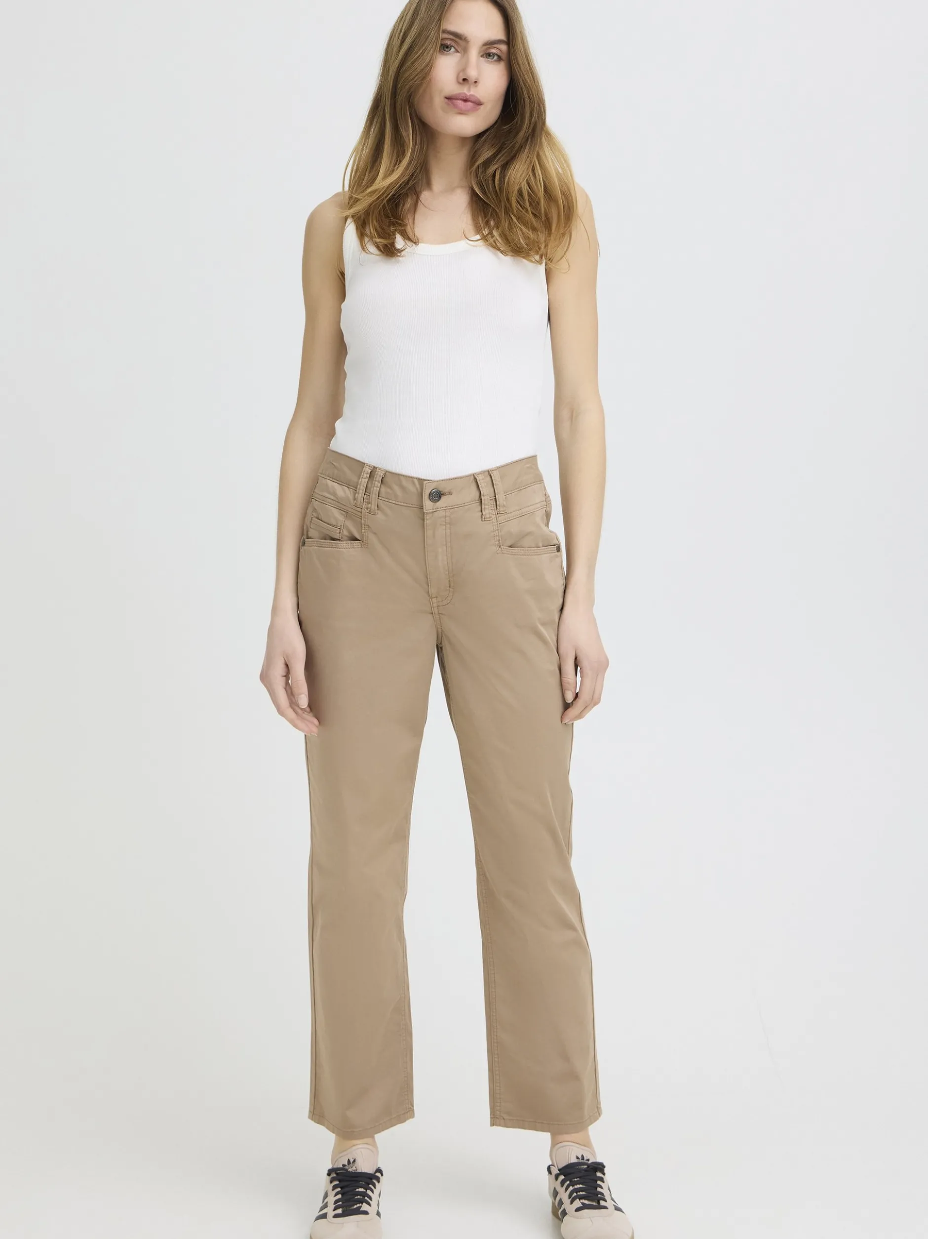 PULZ Jeans Damen Casual PZEVELYN Normale Passform in beige