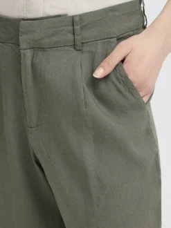 PULZ Jeans Damen Casual PZLUCA Hohe Taille in oliv