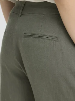 PULZ Jeans Damen Casual PZLUCA Hohe Taille in oliv