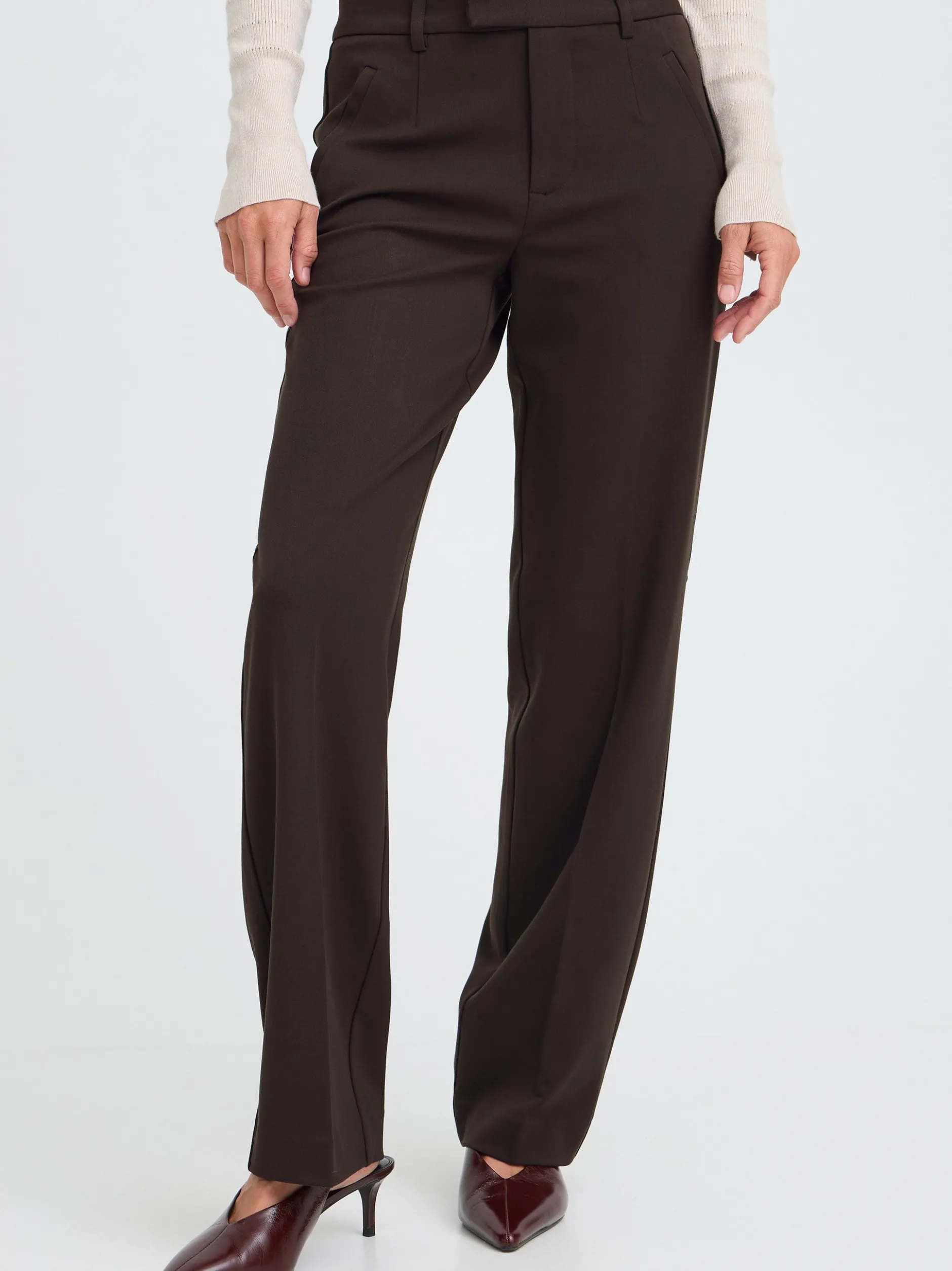PULZ Jeans Damen Freizeithose PZLEONORA in mocca
