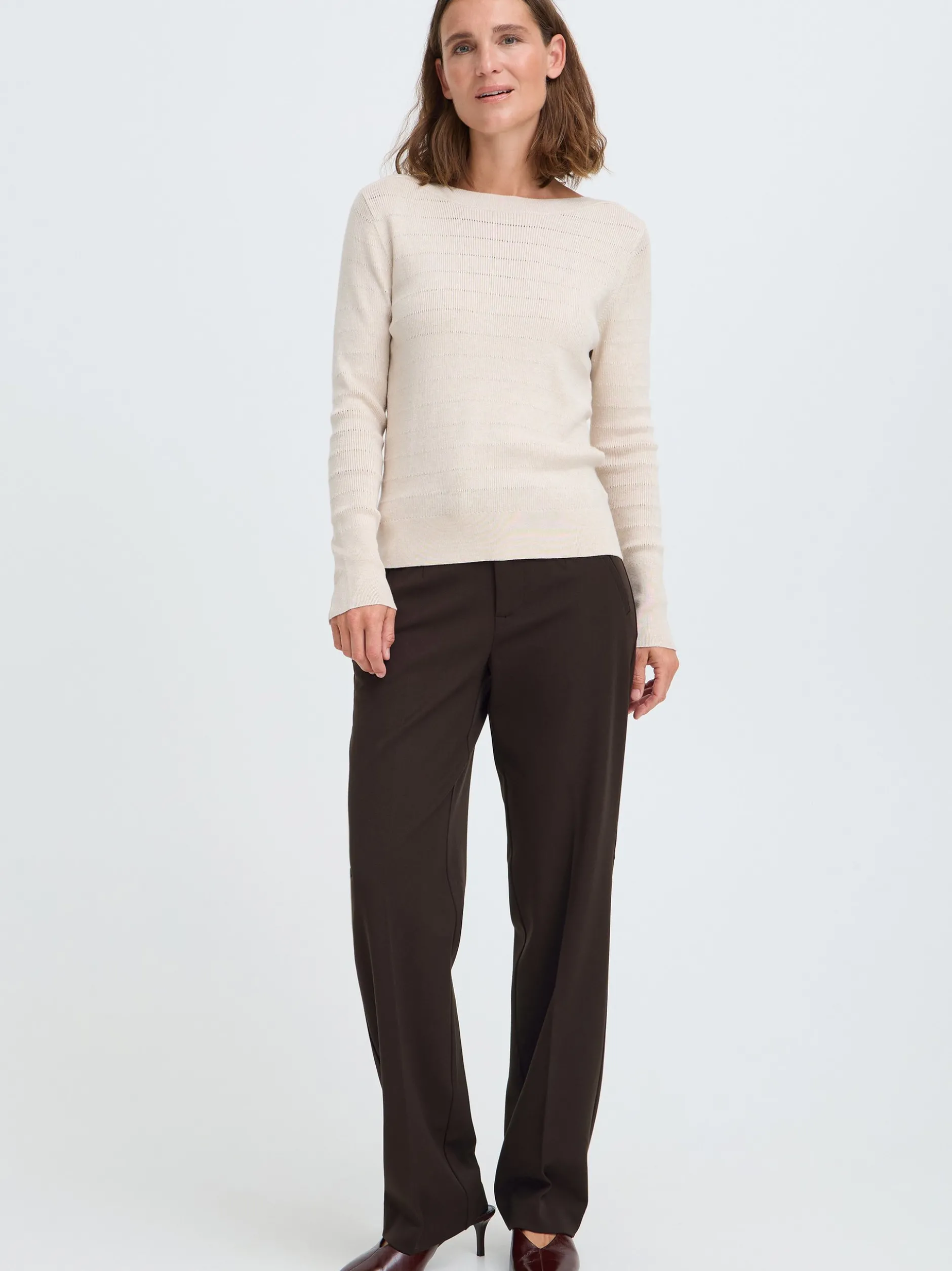 PULZ Jeans Damen Freizeithose PZLEONORA in mocca
