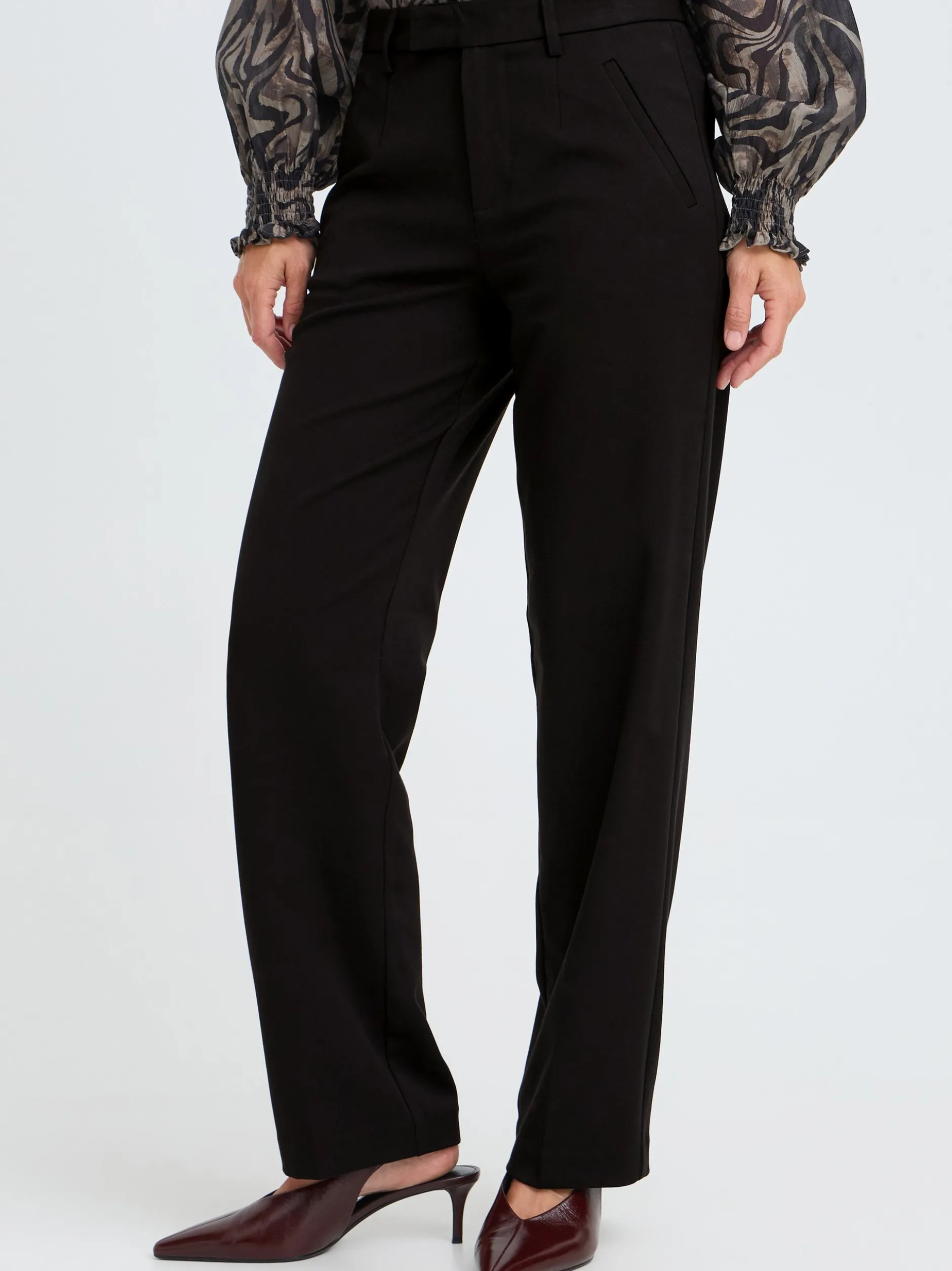 PULZ Jeans Damen Freizeithose PZLEONORA in schwarz