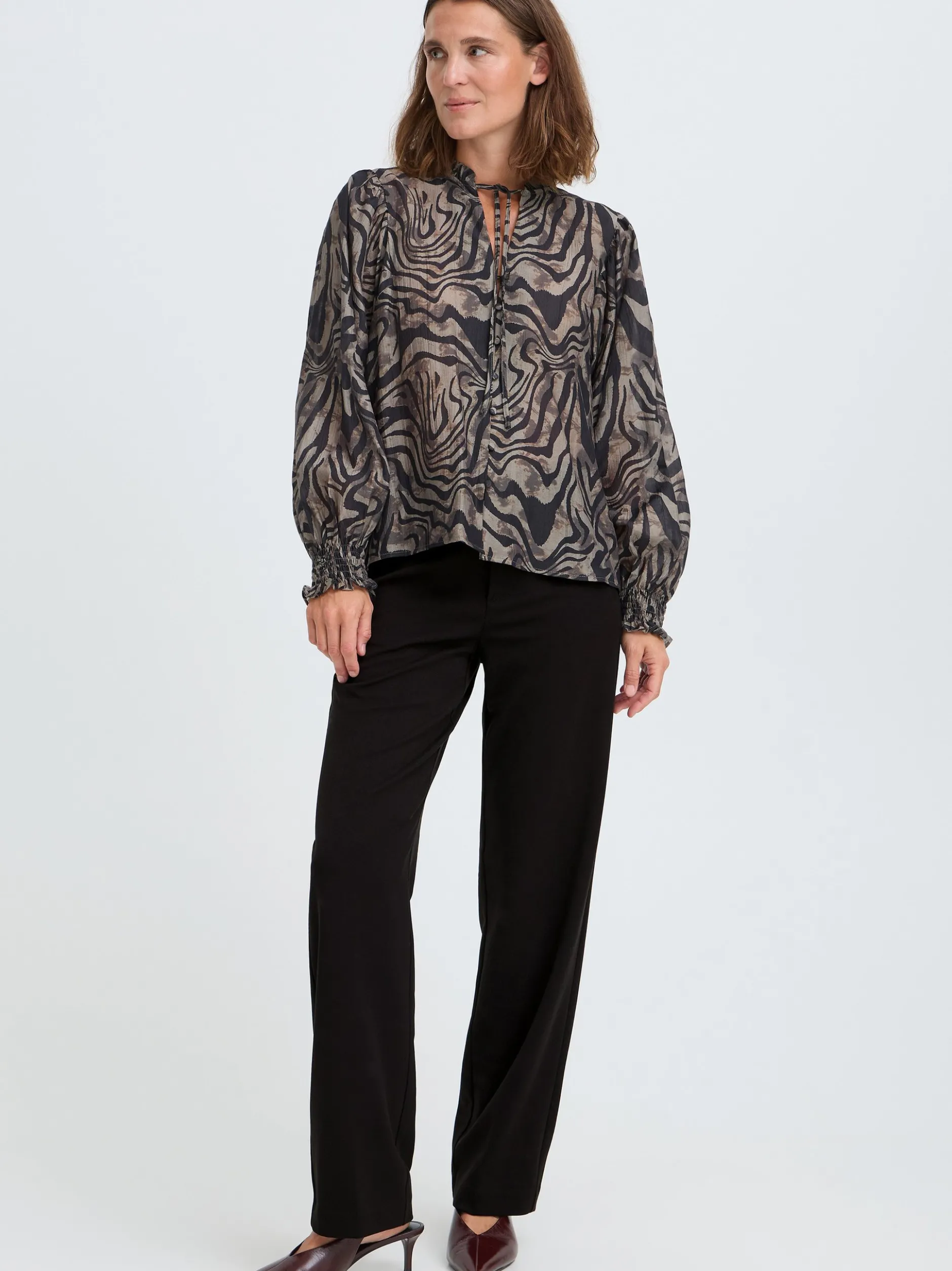 PULZ Jeans Damen Freizeithose PZLEONORA in schwarz