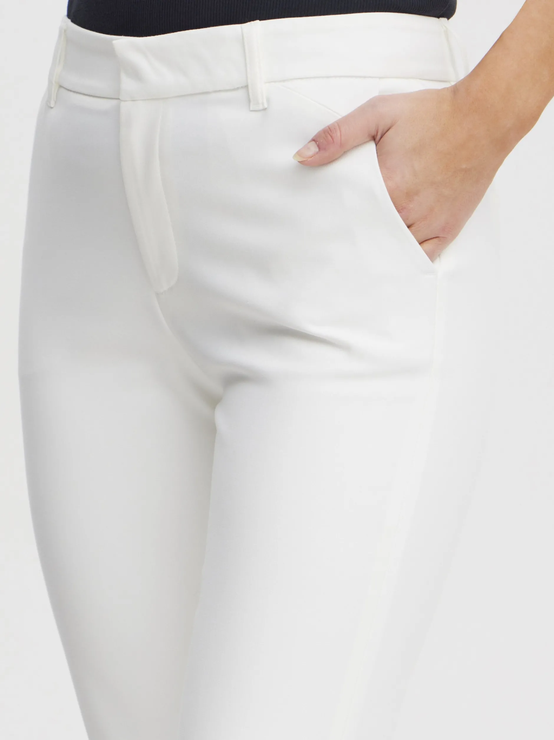 PULZ Jeans Damen Hose PZBINDY in weiß
