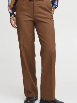 PULZ Jeans Damen Hose PZBINDY in cognac