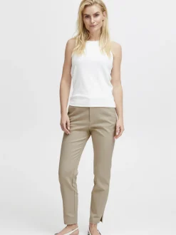 PULZ Jeans Damen Hose PZBINDY in beige