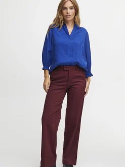 PULZ Jeans Damen Hose PZBINDY in bordeaux