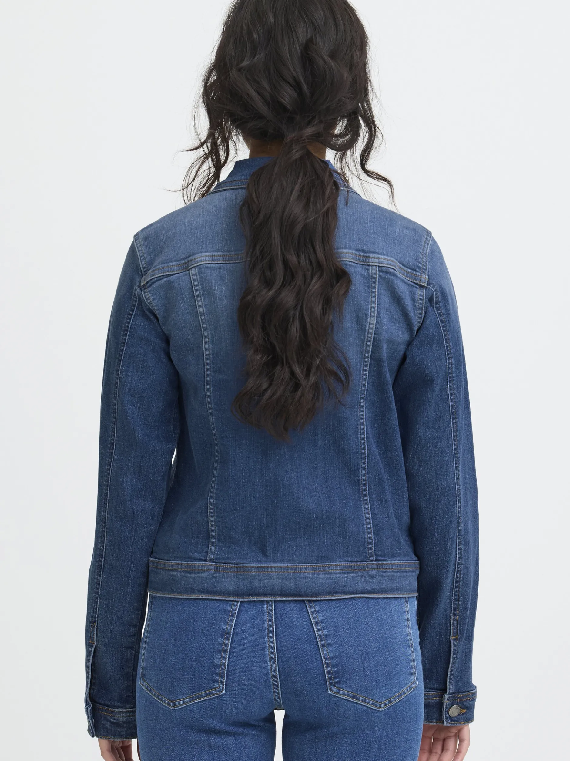 PULZ Jeans Damen Jeansjacke PZKATJA in medium stone denim