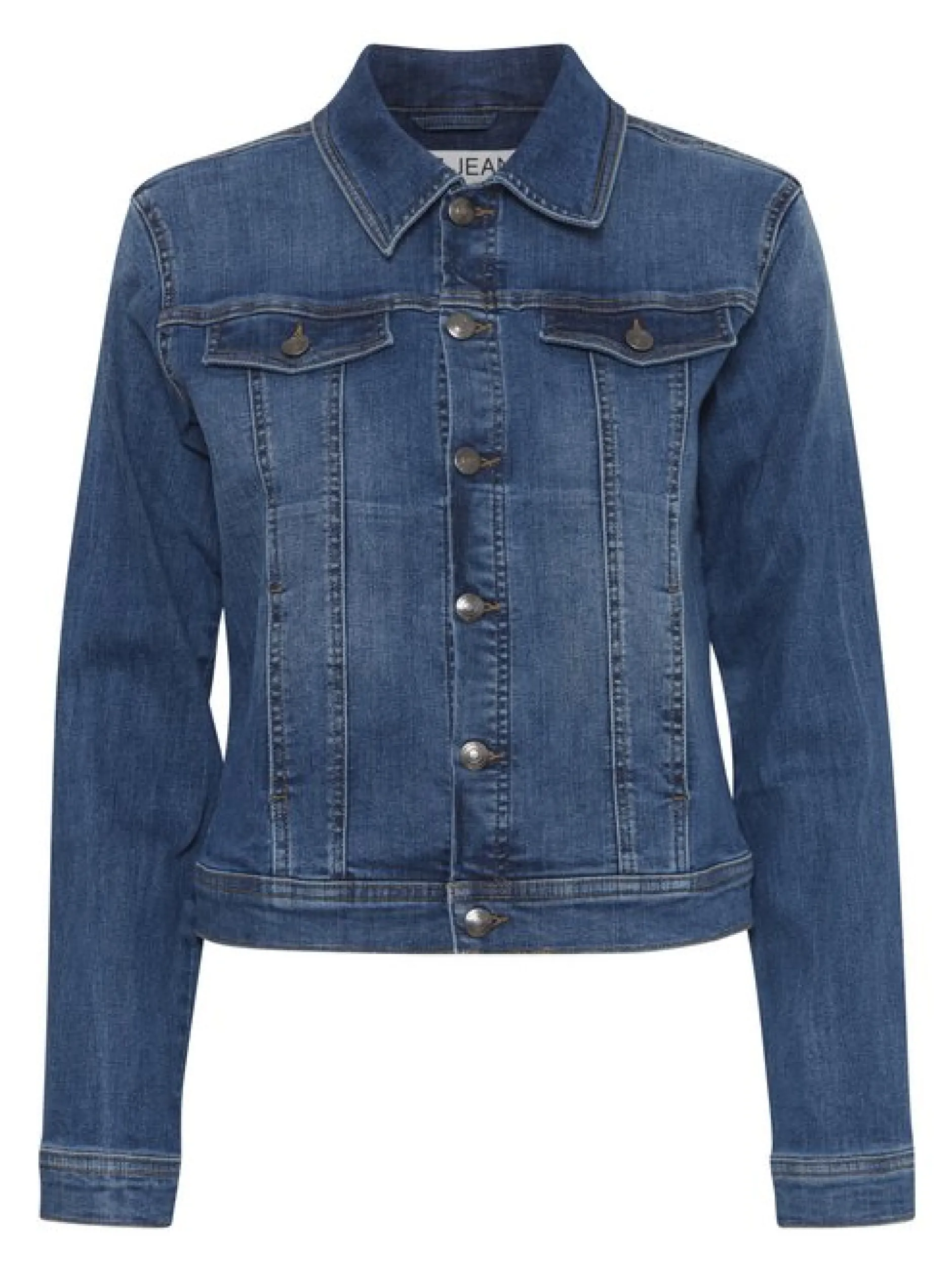 PULZ Jeans Damen Jeansjacke PZKATJA in medium stone denim