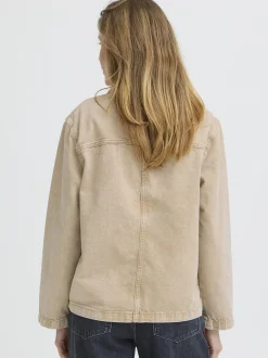 PULZ Jeans Damen Jeansjacke PZGIANNI in beige