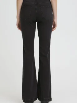 PULZ Jeans Damen Jeans PZBECCA hohe Taille in schwarz denim