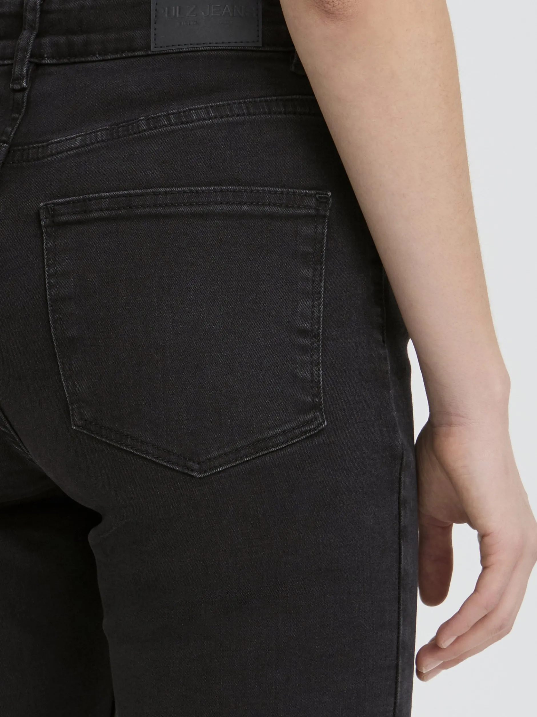 PULZ Jeans Damen Jeans PZBECCA hohe Taille in schwarz denim