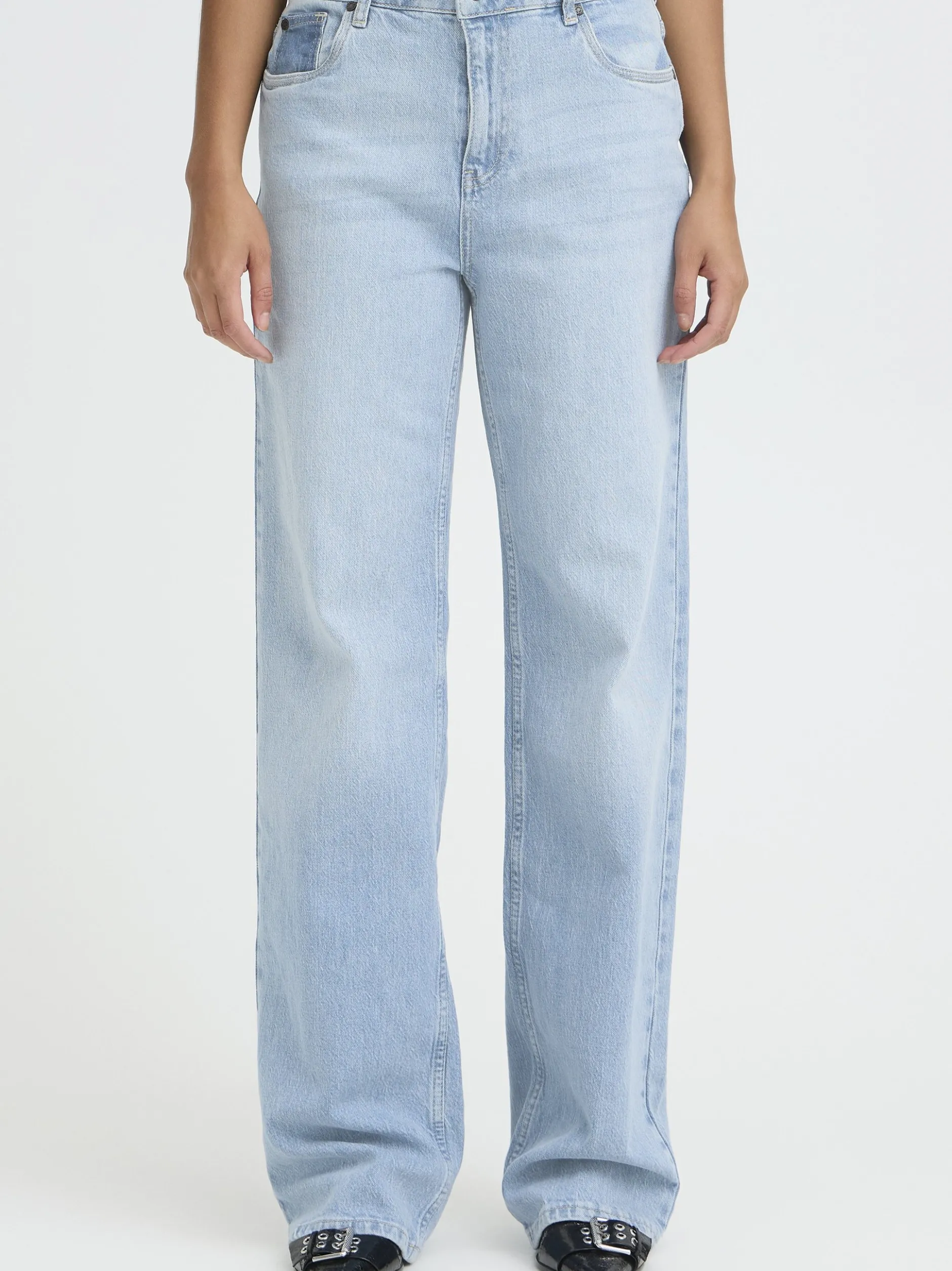 PULZ Jeans Damen Jeans PZVEGA Hohe Taille in light stone denim