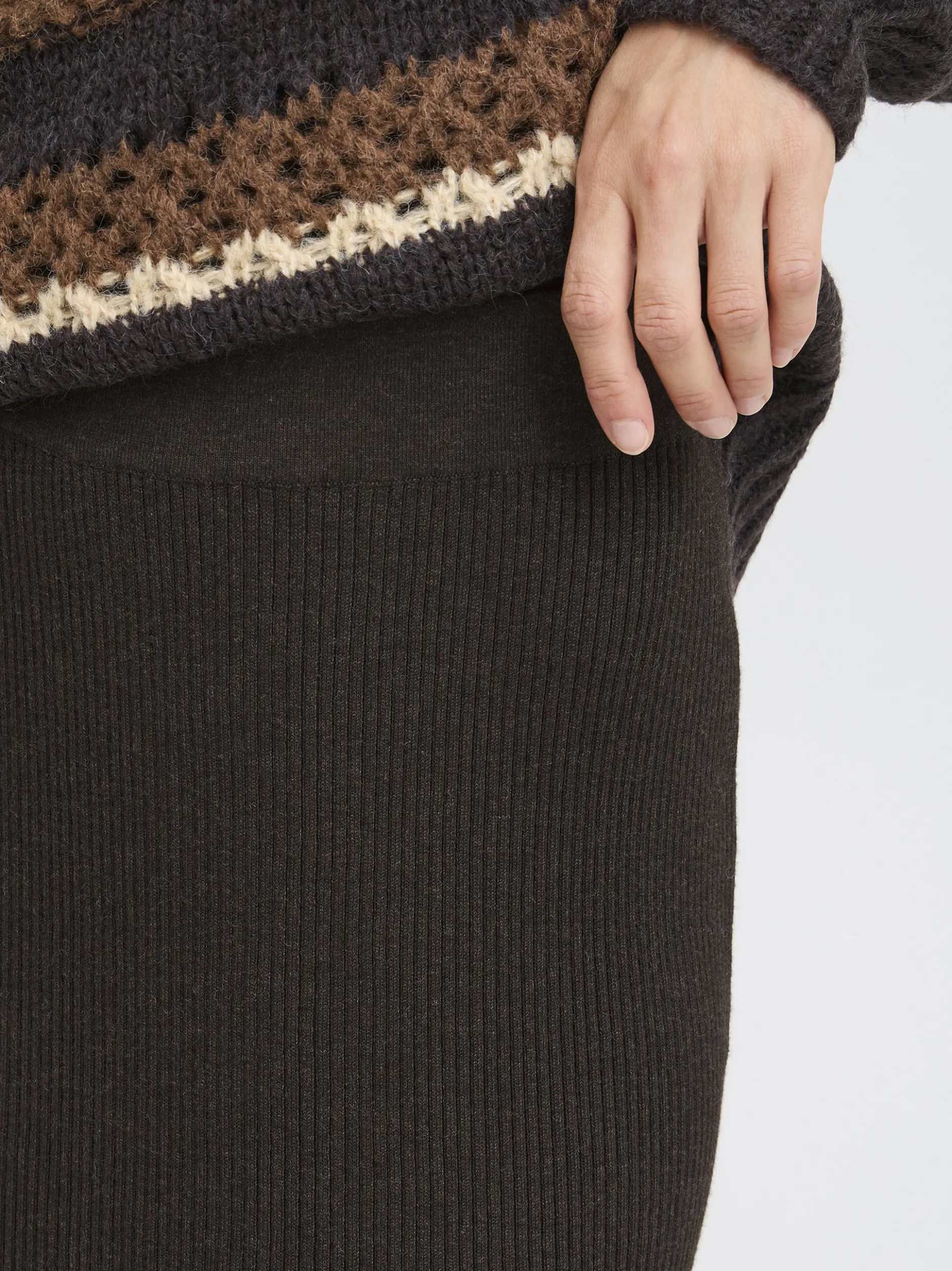 PULZ Jeans Damen Rock PZSARA in mocca