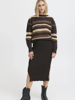 PULZ Jeans Damen Rock PZSARA in mocca
