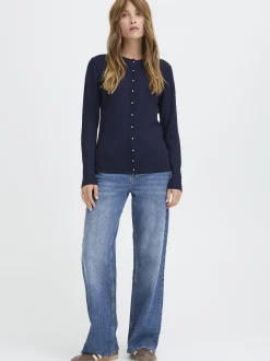 PULZ Jeans Damen Strickjacke PZSARA in blau