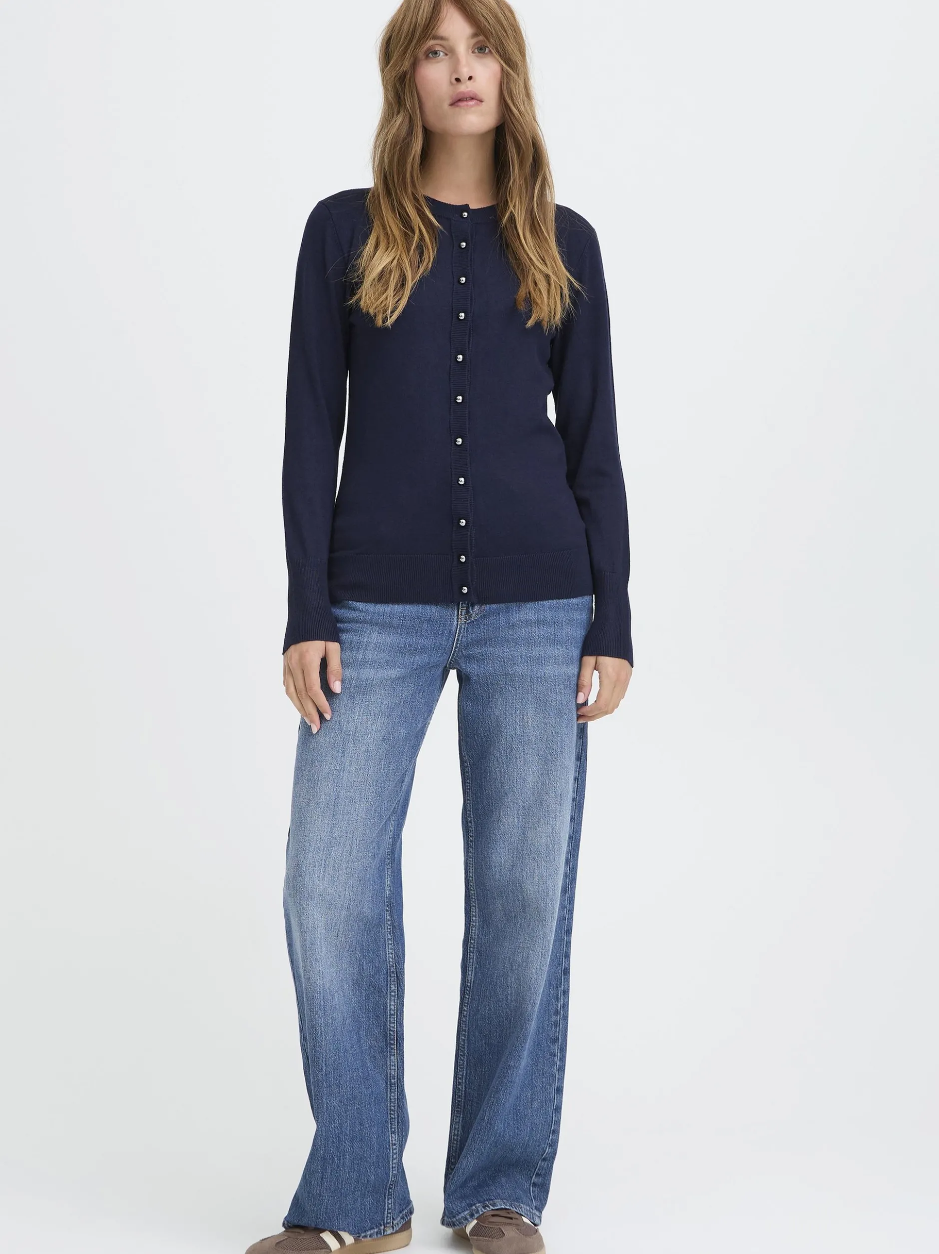 PULZ Jeans Damen Strickjacke PZSARA in blau