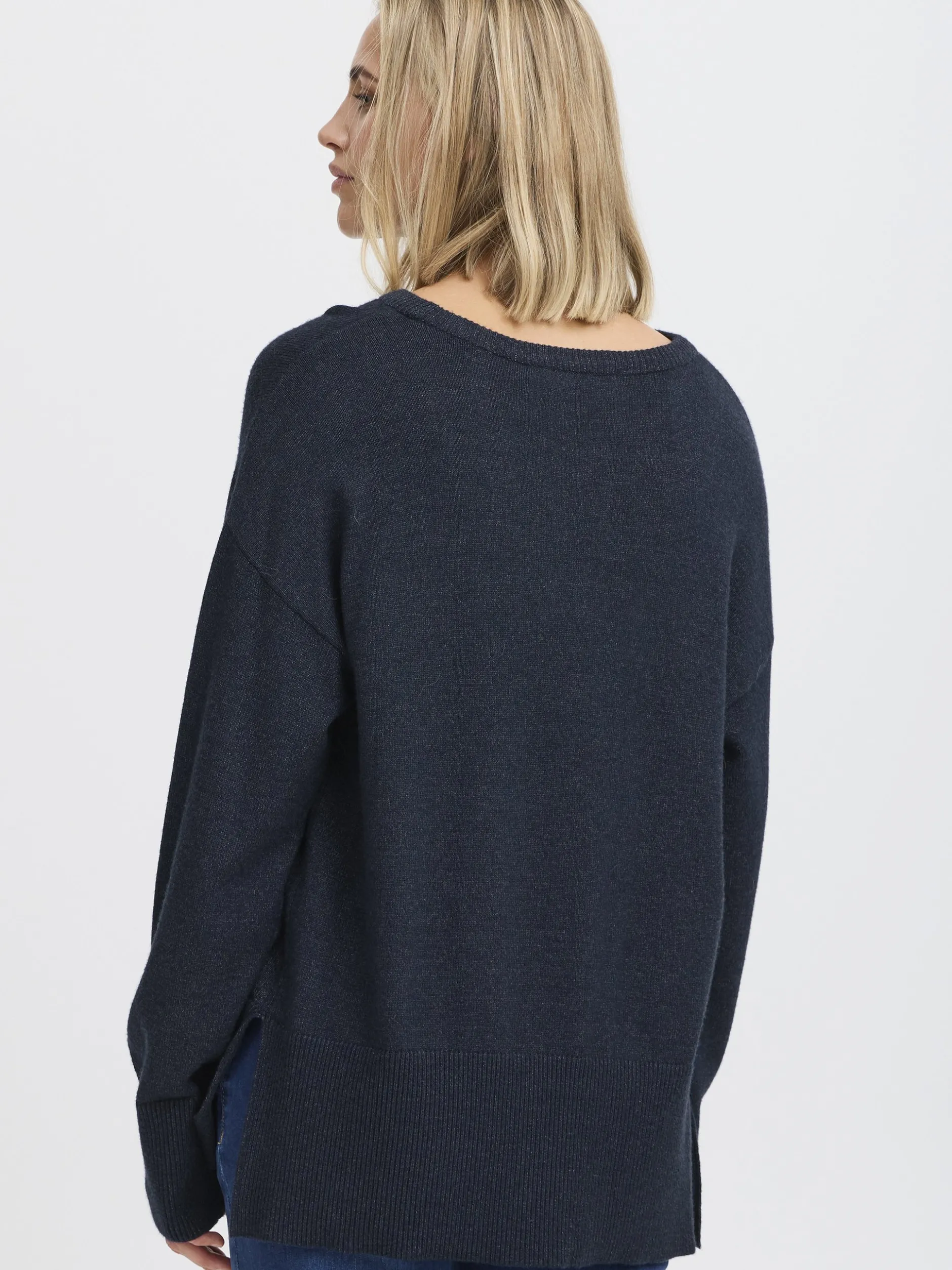PULZ Jeans Damen Strickpullover PZSTEFFI in marine