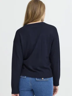 PULZ Jeans Damen Strickpullover PZSARA in marine