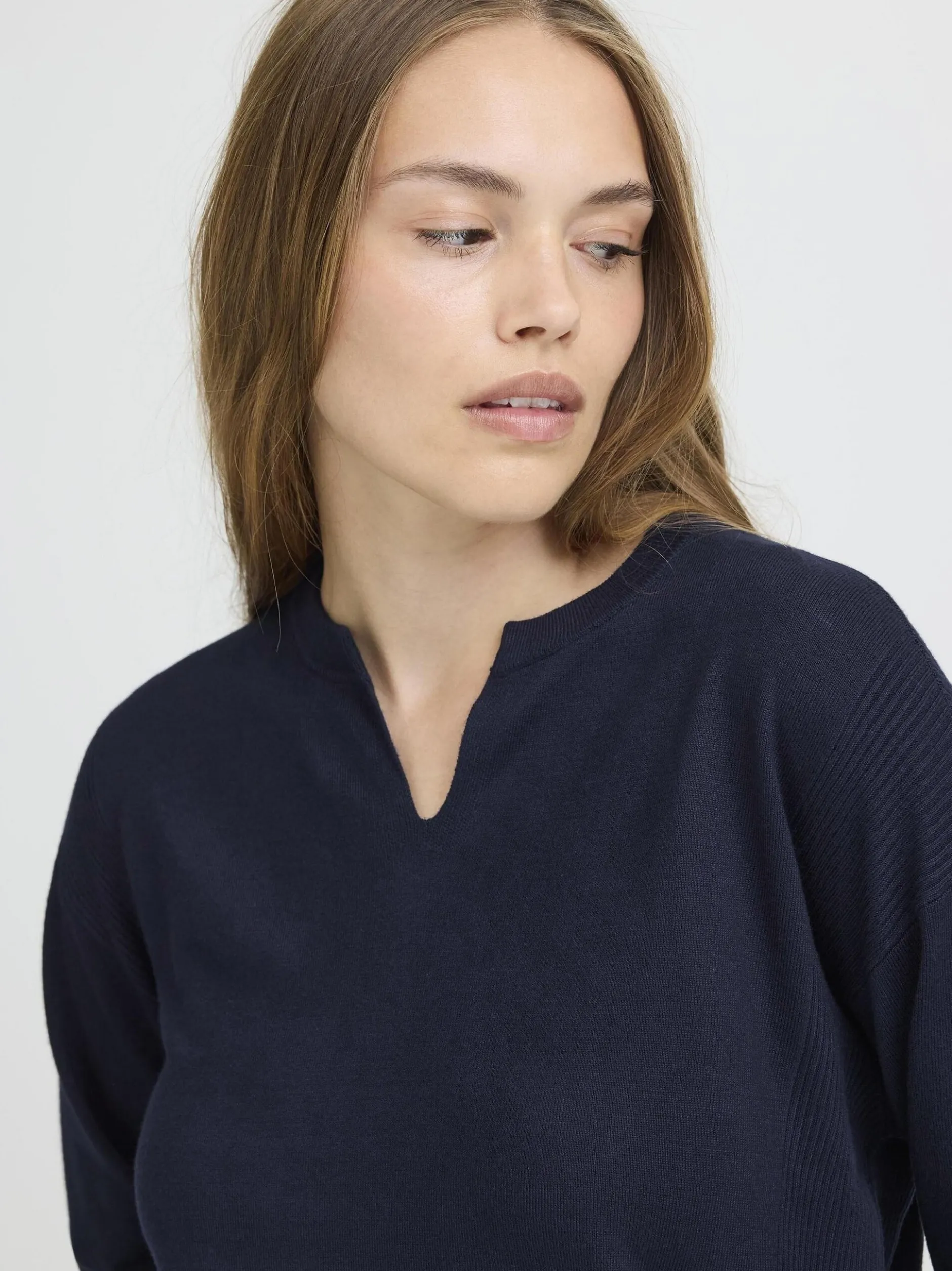 PULZ Jeans Damen Strickpullover PZSARA in marine