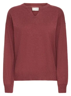 PULZ Jeans Damen Strickpullover PZSARA in bordeaux