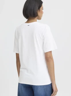 PULZ Jeans Damen T-Shirt PZBETHANY in weiß