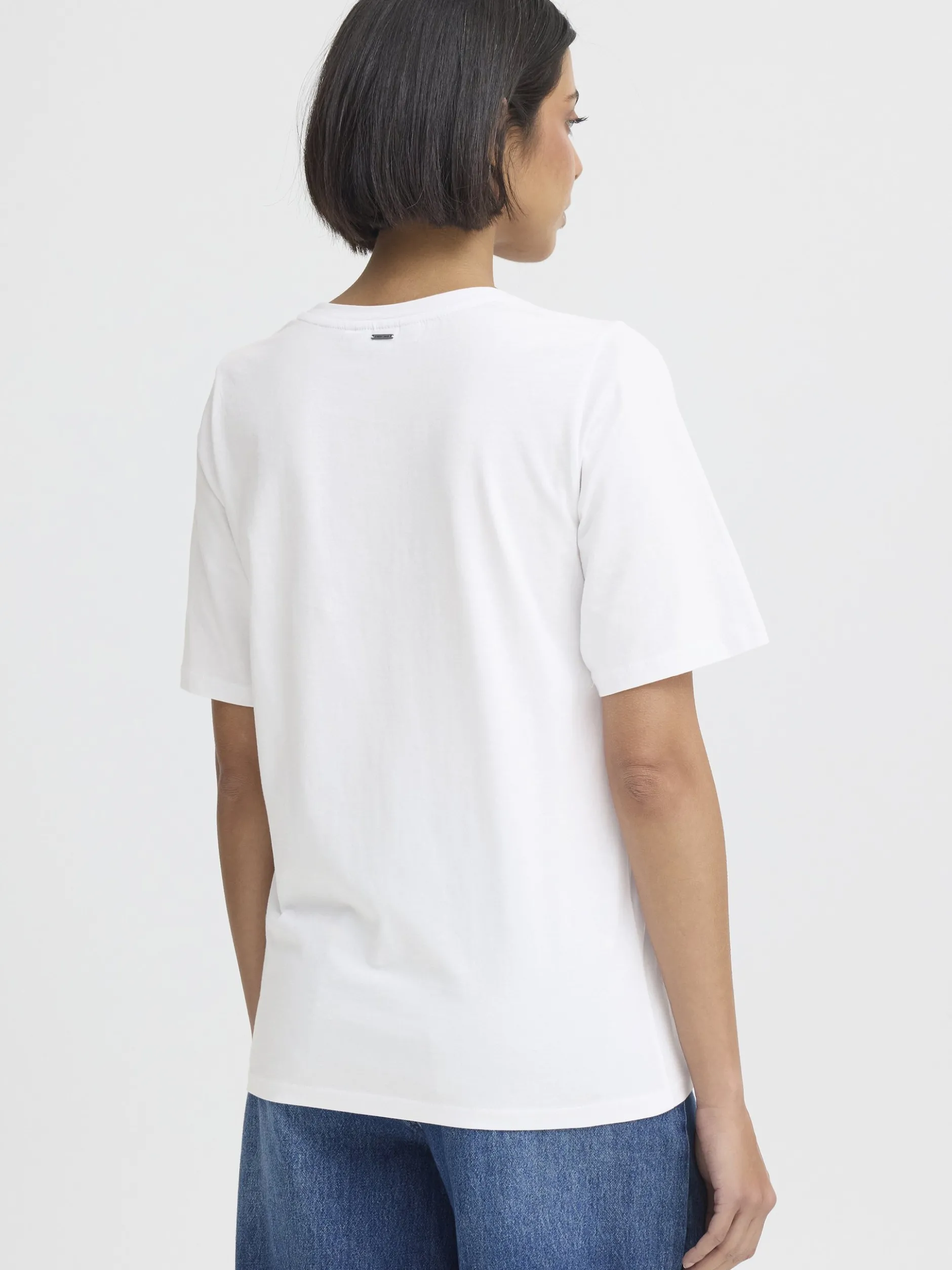 PULZ Jeans Damen T-Shirt PZBETHANY in weiß