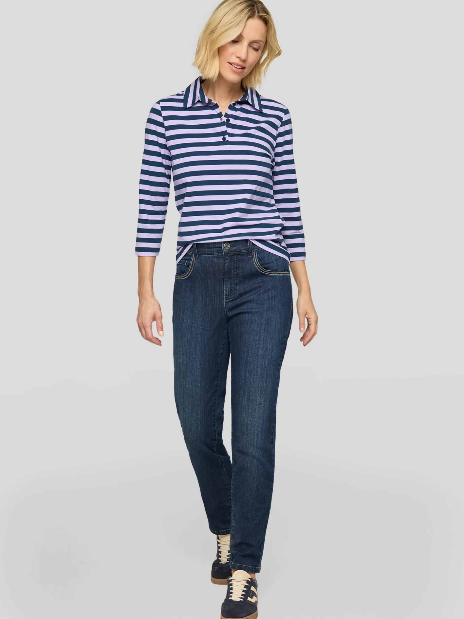 RABE Damen Poloshirt in lila mehrfarbig