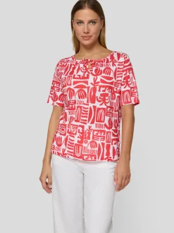 RABE Damen T-Shirt in koralle weiß