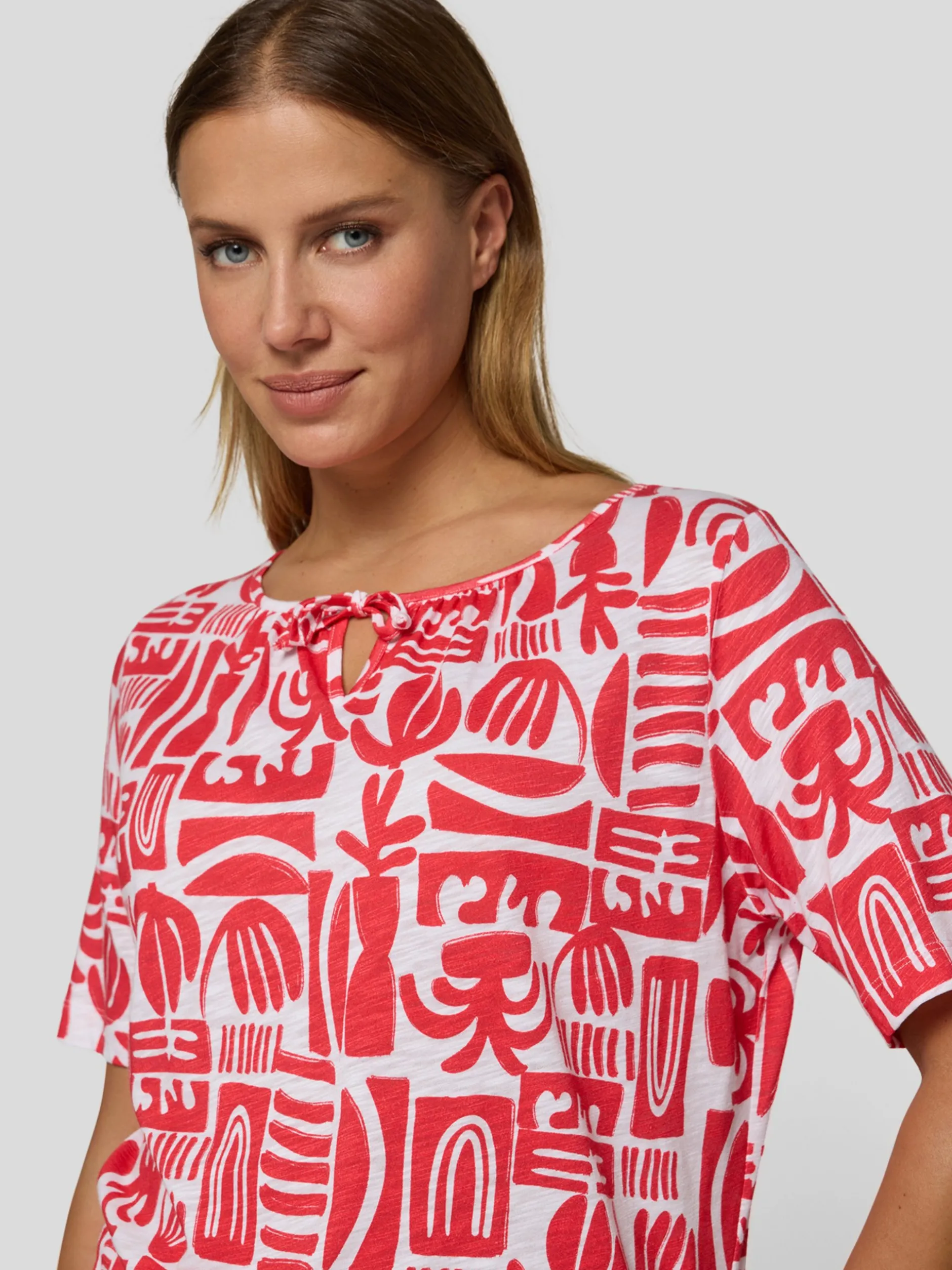 RABE Damen T-Shirt in koralle weiß