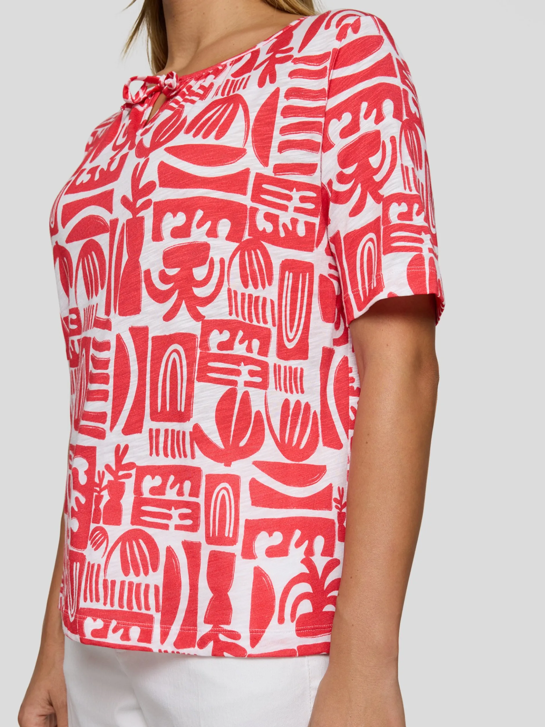 RABE Damen T-Shirt in koralle weiß