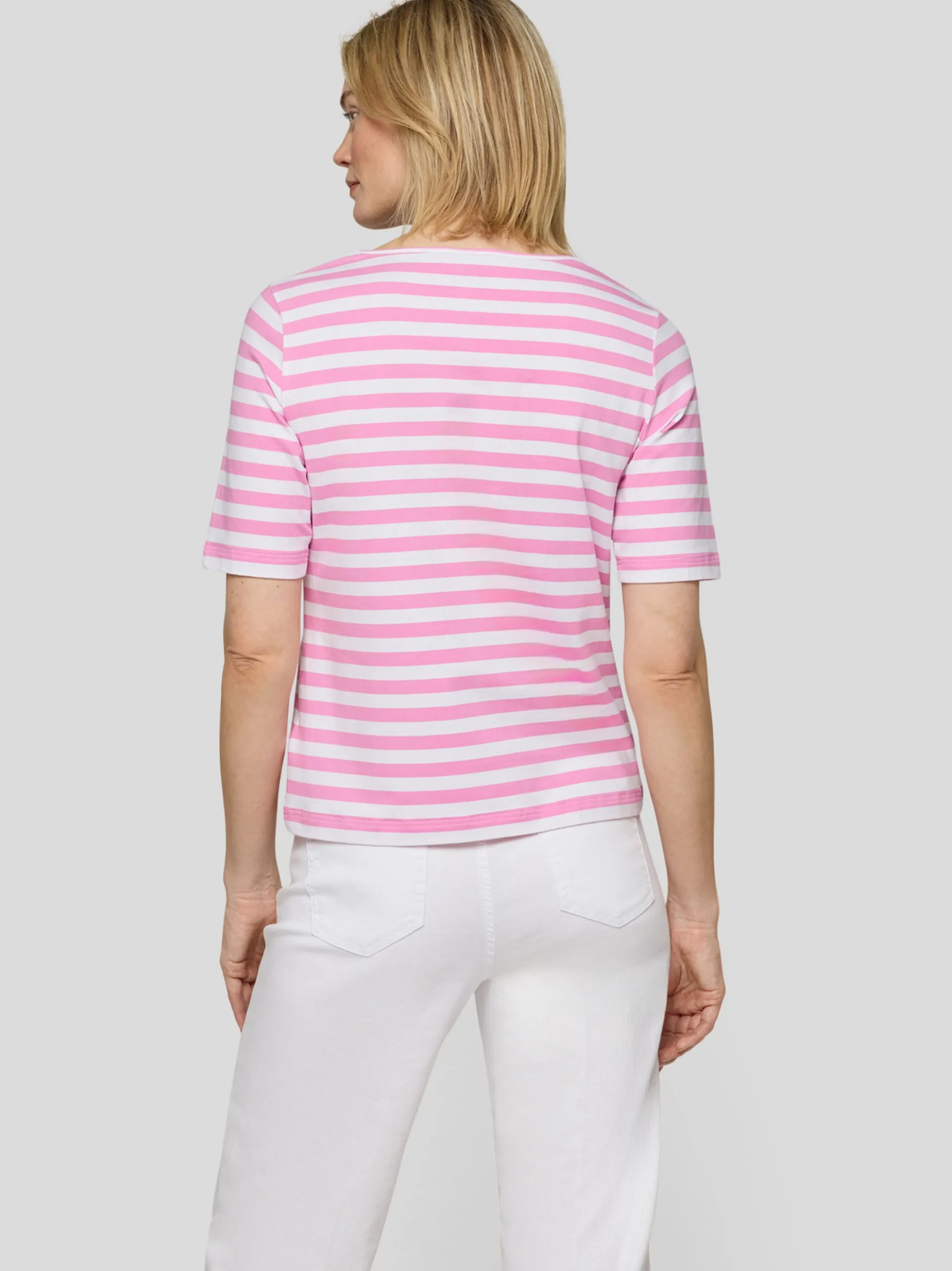 RABE Damen T-Shirt in rosa weiß