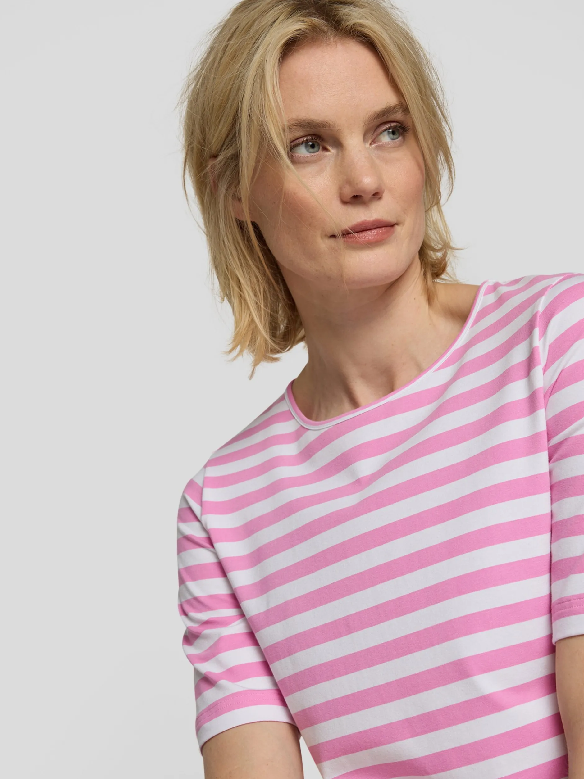 RABE Damen T-Shirt in rosa weiß