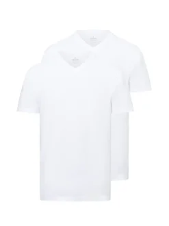 Ragman Herren Doppelpack T-Shirt in weiß