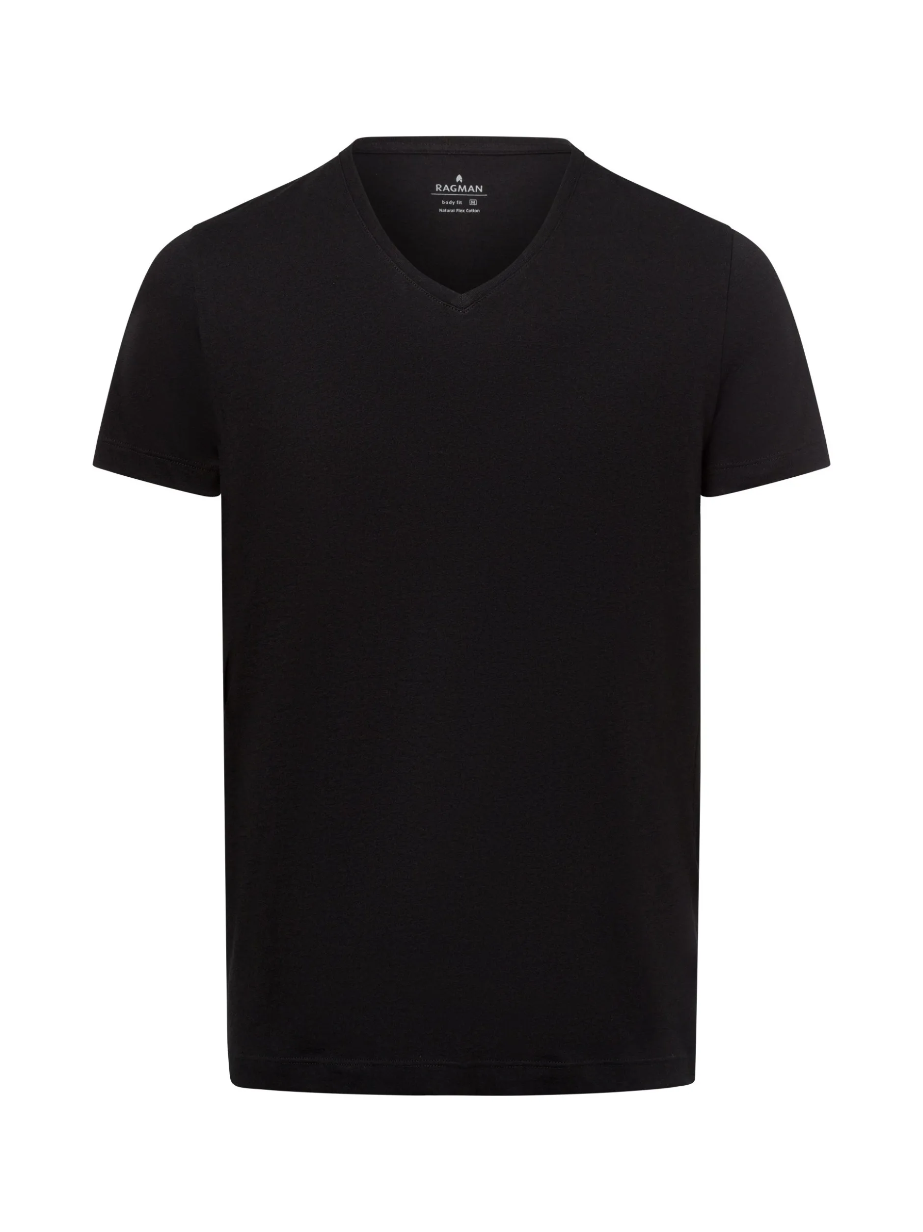Ragman Herren Doppelpack T-Shirt in schwarz