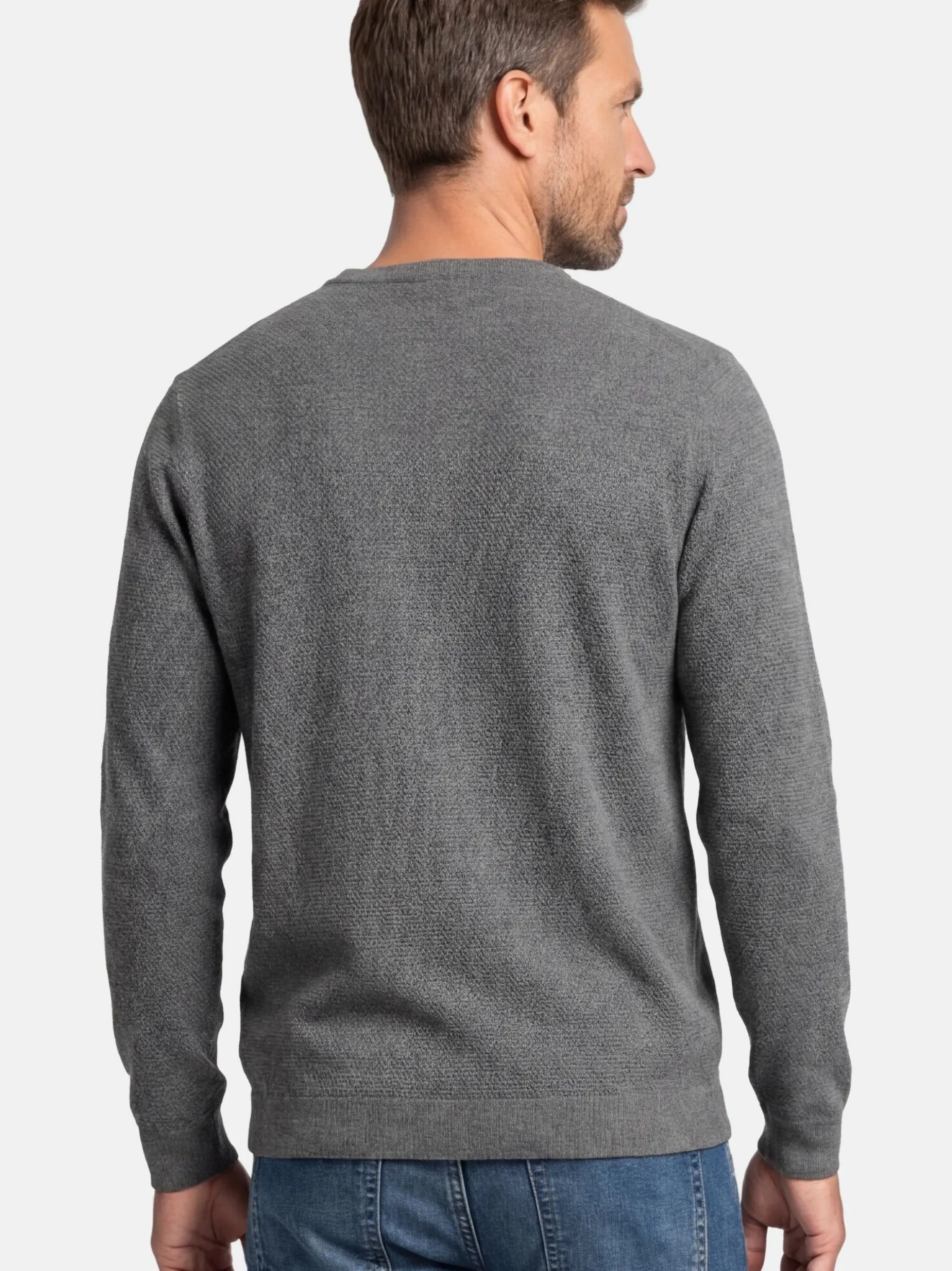 Ragman Herren Langarmshirt im 3er-Pack in grau