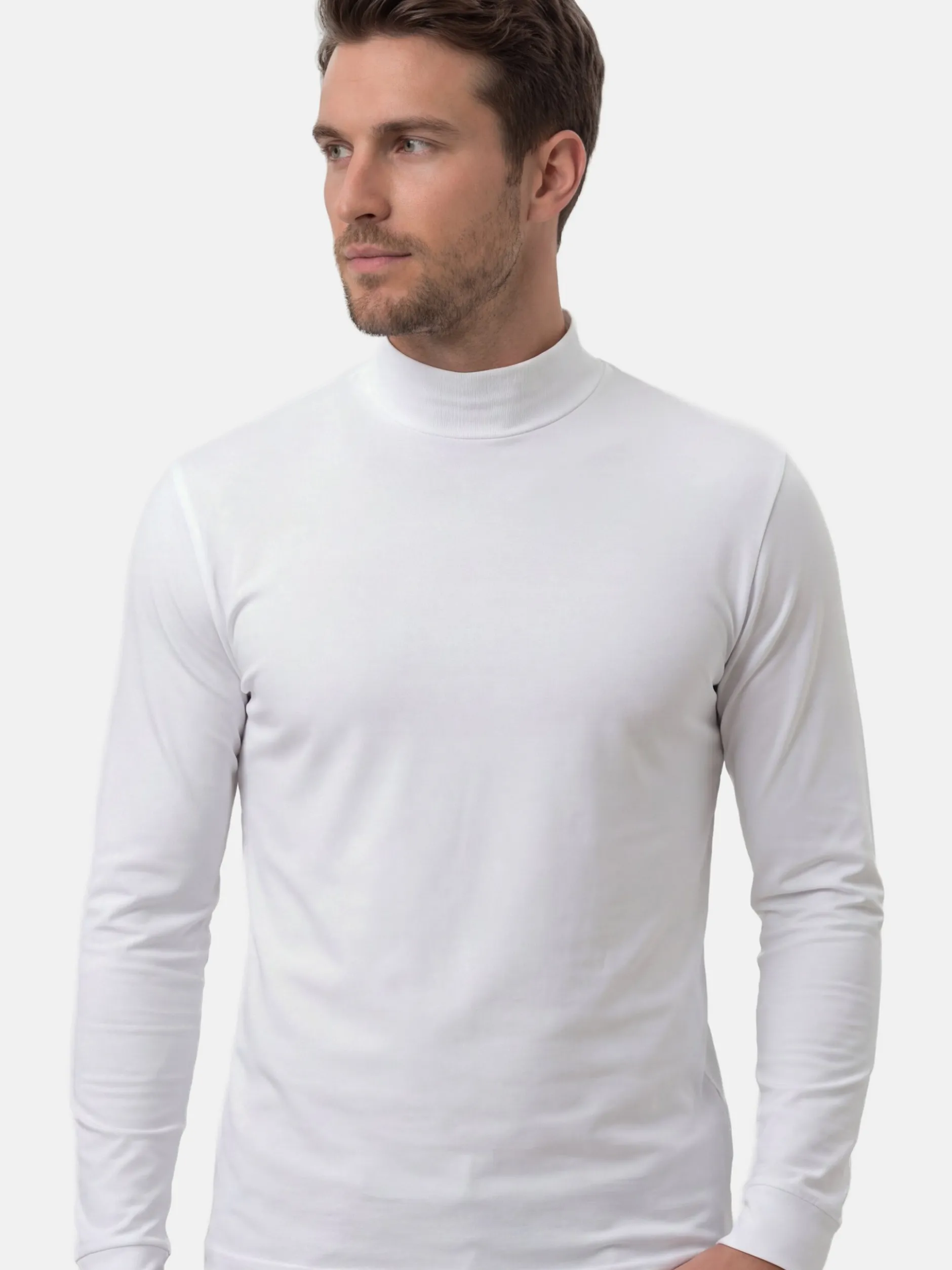 Ragman Herren Langarmshirt im 3er-Pack in weiß