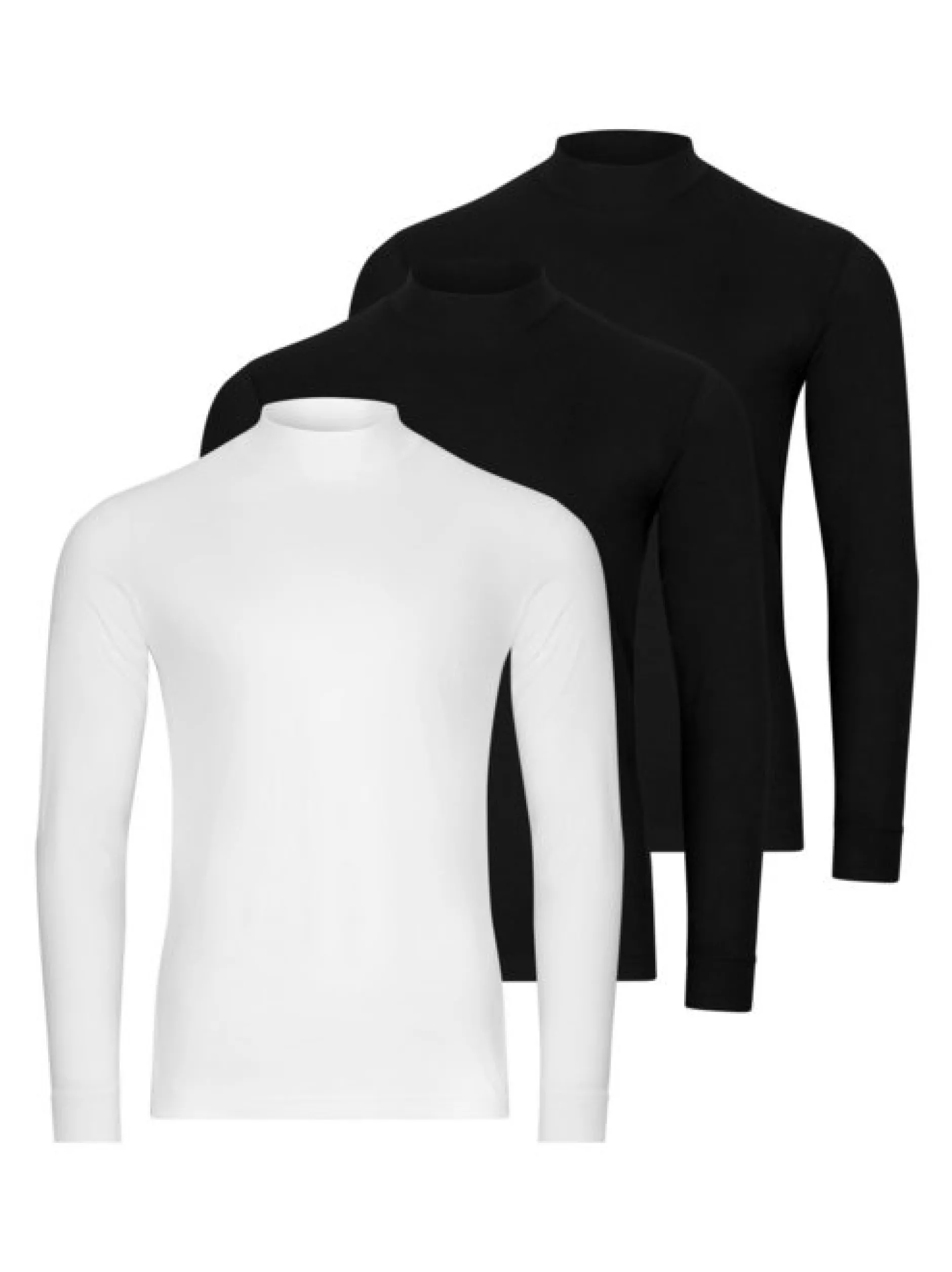 Ragman Herren Langarmshirt im 3er-Pack in mehrfarbig