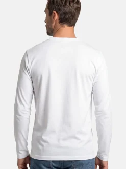 Ragman Herren Langarmshirts im 2er-Pack in weiß