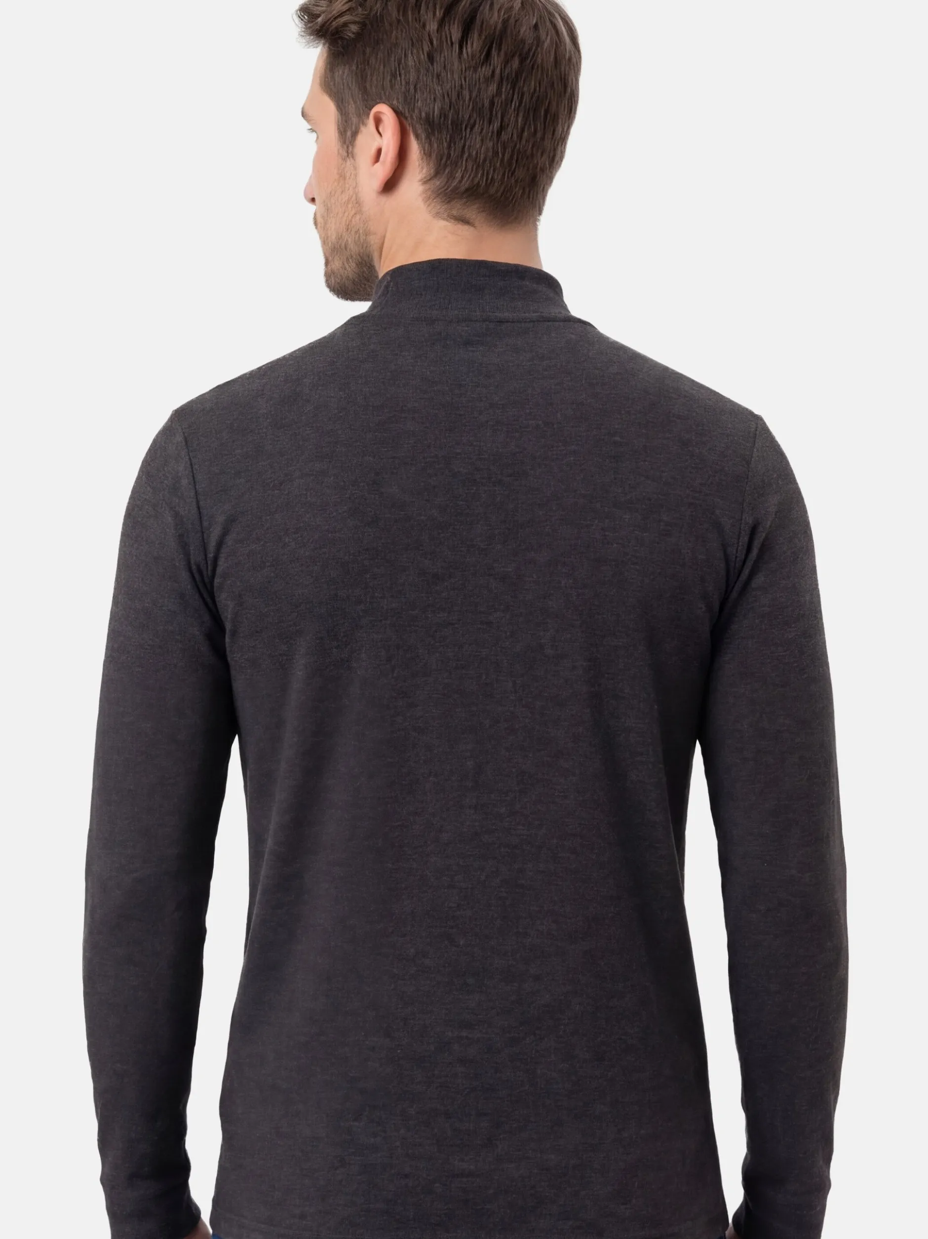 Ragman Herren Langarmshirts im 2er-Pack in schwarz