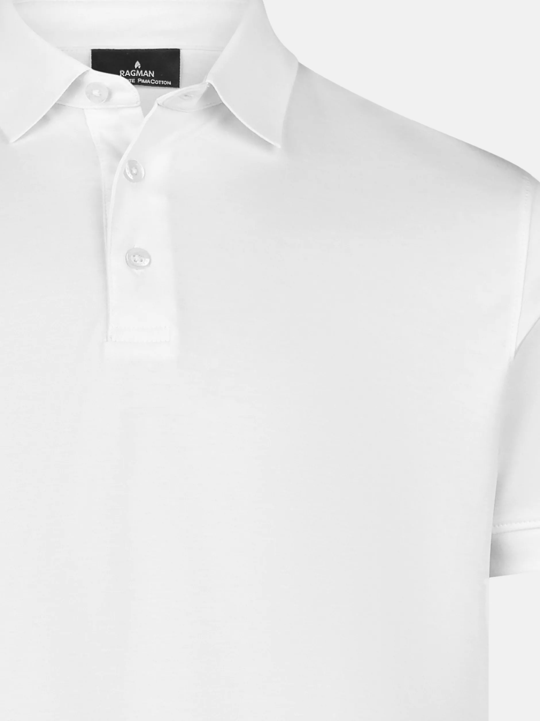 Ragman Herren Poloshirt - Basic in weiß