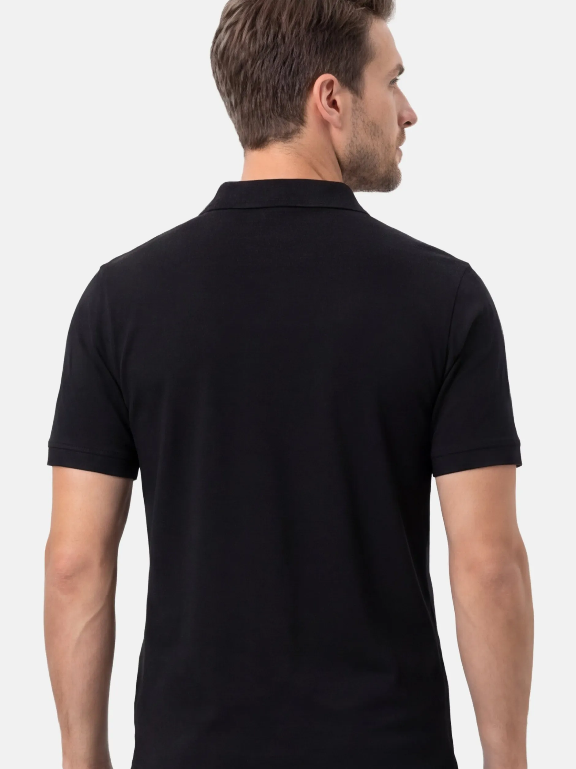 Ragman Herren Poloshirt - Basic in schwarz
